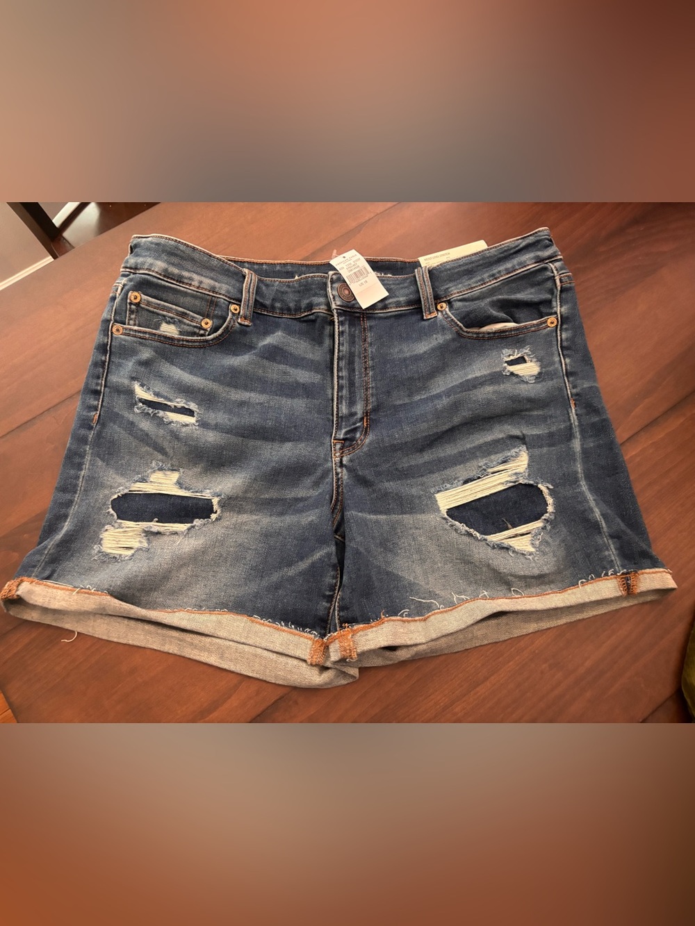 American Eagle Outfitters Distressed Blue Denim Jean Shorts NWT